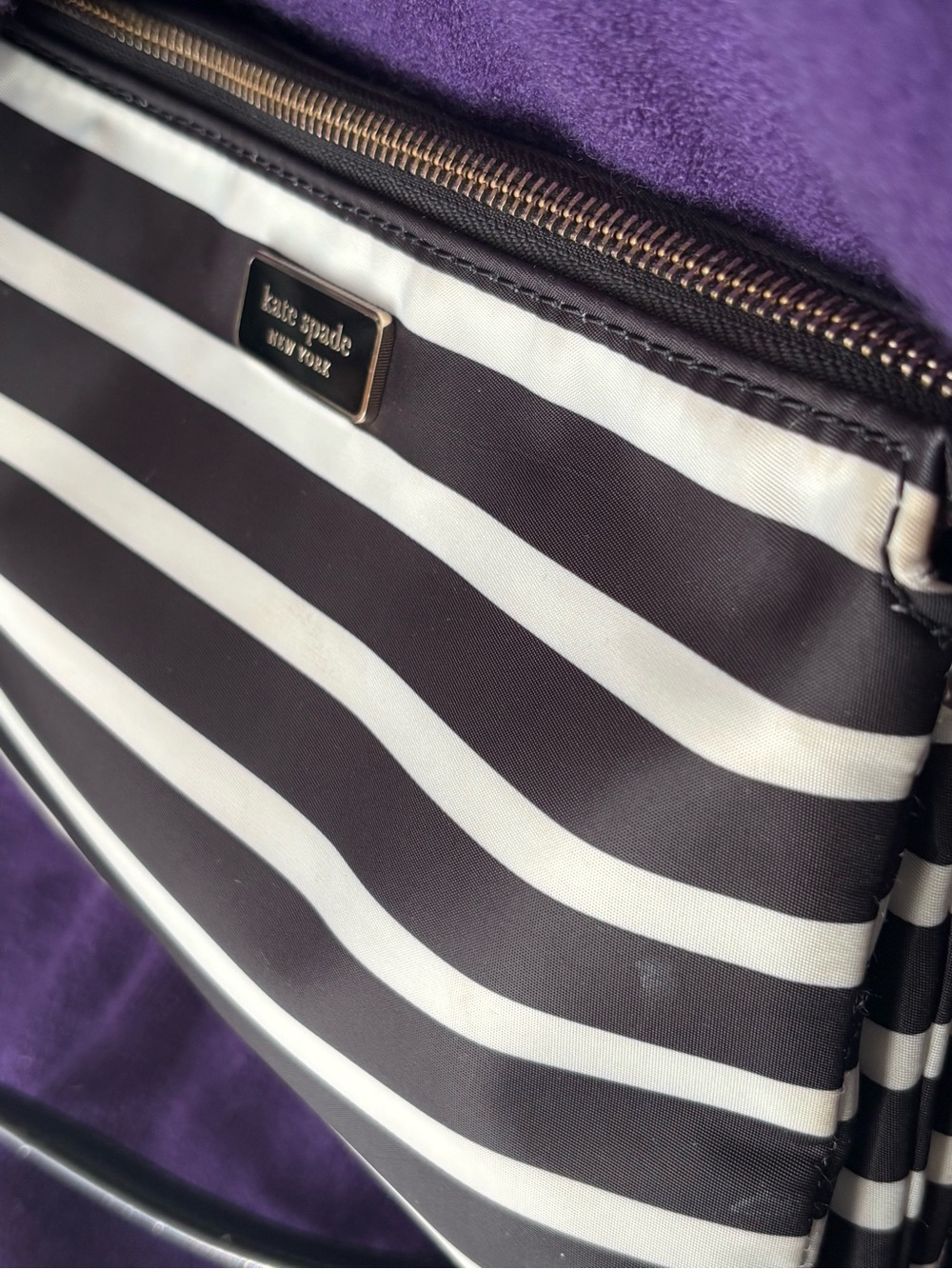 kate spade Black and White Striped Crossbody Bag - Picture 5 of 8
